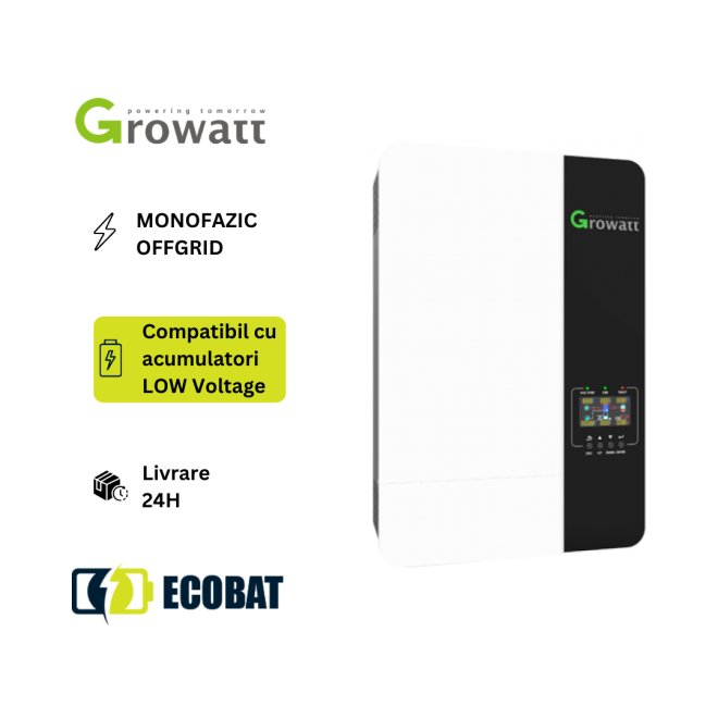 Invertor Off-Grid Monofazat Growatt SPF5000ES 5kW, Modul Shine WiFi Inclus