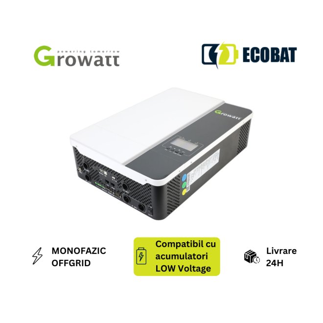 Invertor Off-Grid Monofazat Growatt SPF5000ES 5kW, Modul Shine WiFi Inclus