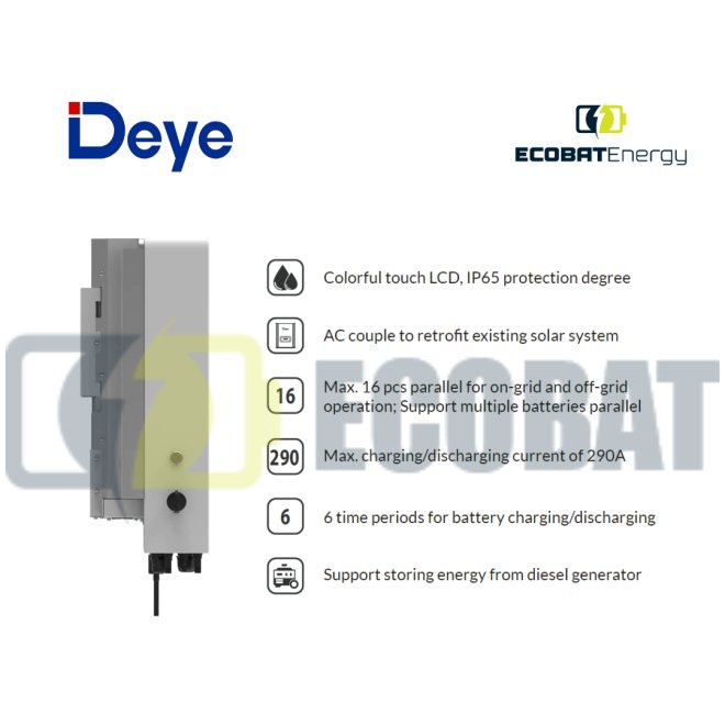 Invertor HIBRID MONOFAZAT Deye 12 kW SUN-12-SG02 LP1-EU 3MPPT