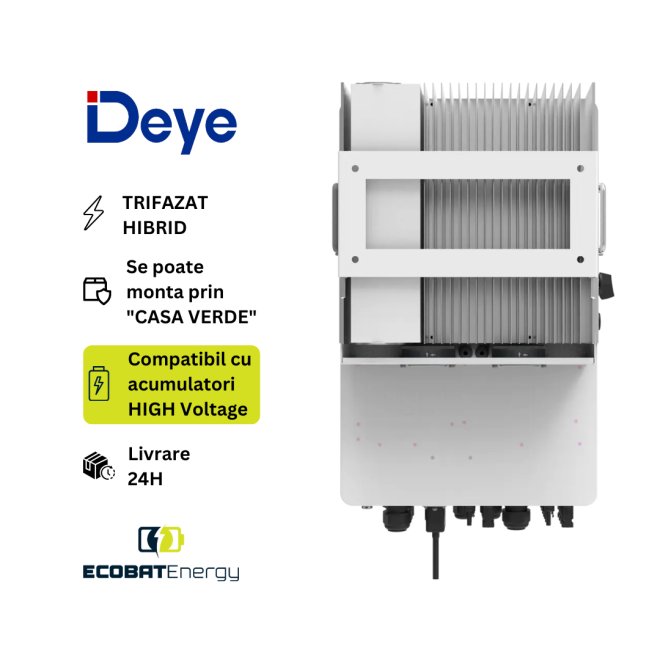 Invertor High Voltage HIBRID TRIFAZIC Deye 20 kW SUN-20K SG01HP3-EU