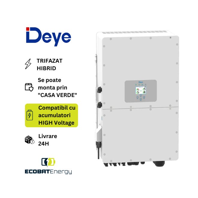 Invertor High Voltage HIBRID TRIFAZIC Deye 50 kW SUN-50K SG01HP3-EU