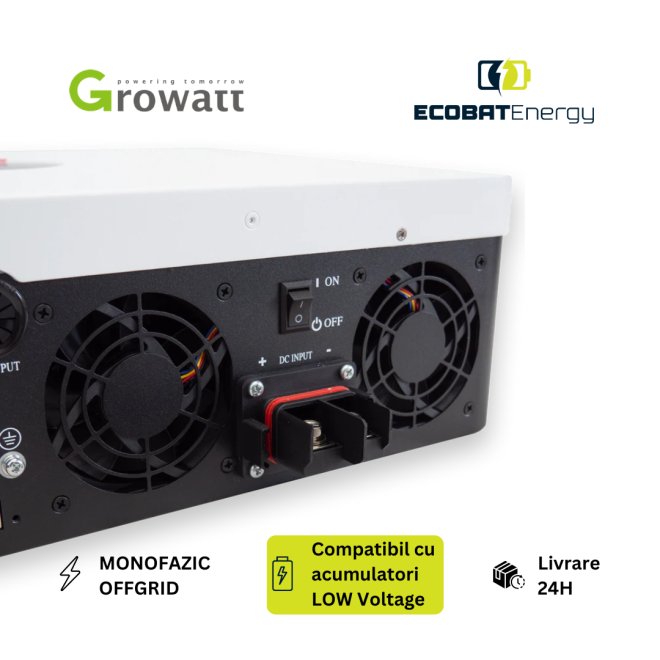 Invertor Off-Grid Monofazat Growatt SPF6000ES PLUS 6kW, Modul Shine WiFi Inclus