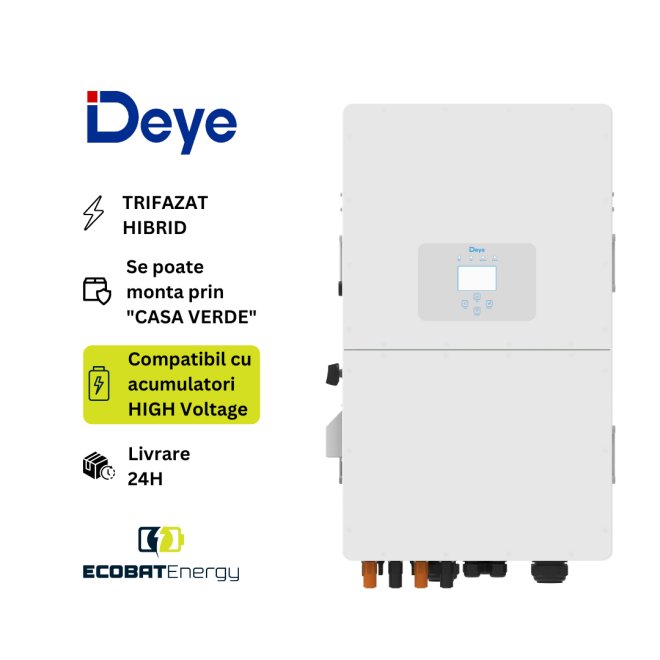 Invertor High Voltage HIBRID TRIFAZIC Deye 30 kW SUN-30K SG01HP3-EU