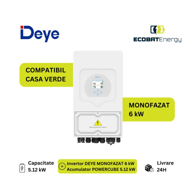 Combo Deye 5kw & Powercube 5.12kwh