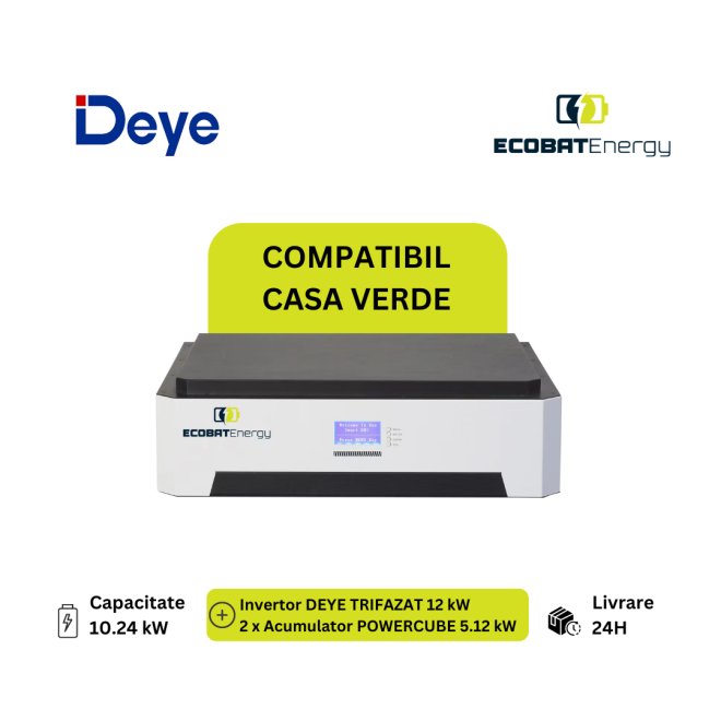 Combo Deye 12KW 3Phase & Powercube 10.24kwh