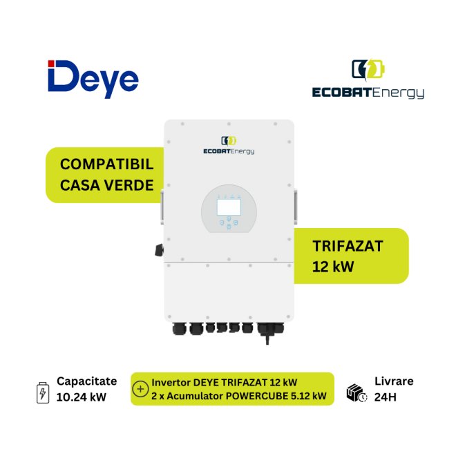 Combo Deye 12KW 3Phase & Deye 10.24kwh