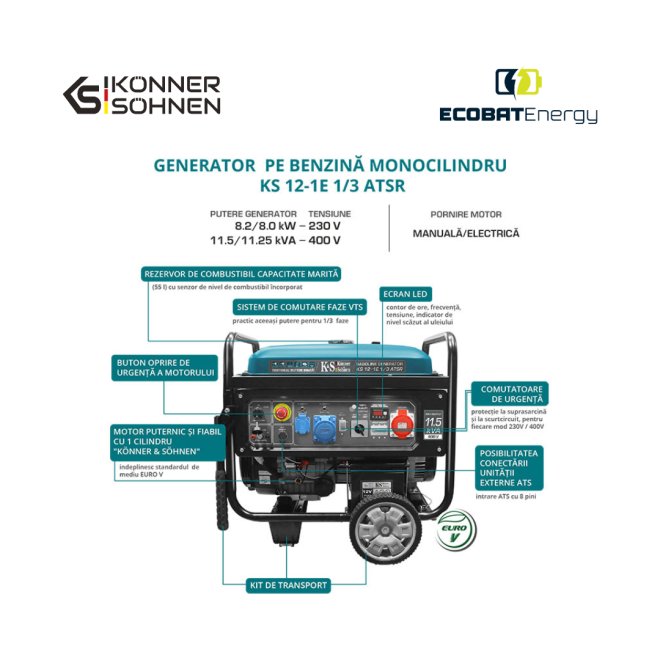 Generator pe benzina Könner & Söhnen KS 12-1E 13 ATSR