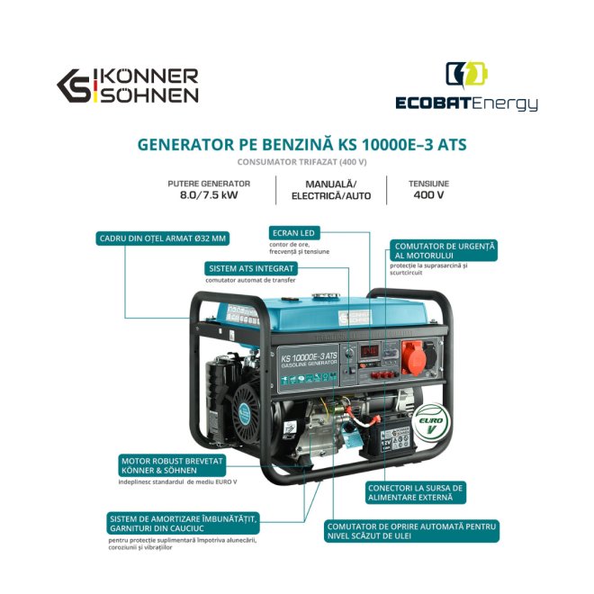 Generator pe benzina Könner & Söhnen KS 10000E-3 ATS