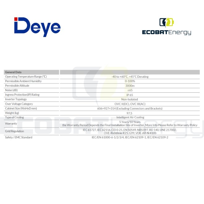 Invertor Deye Hibrid SUN-75K-SG02HP3-EU HV