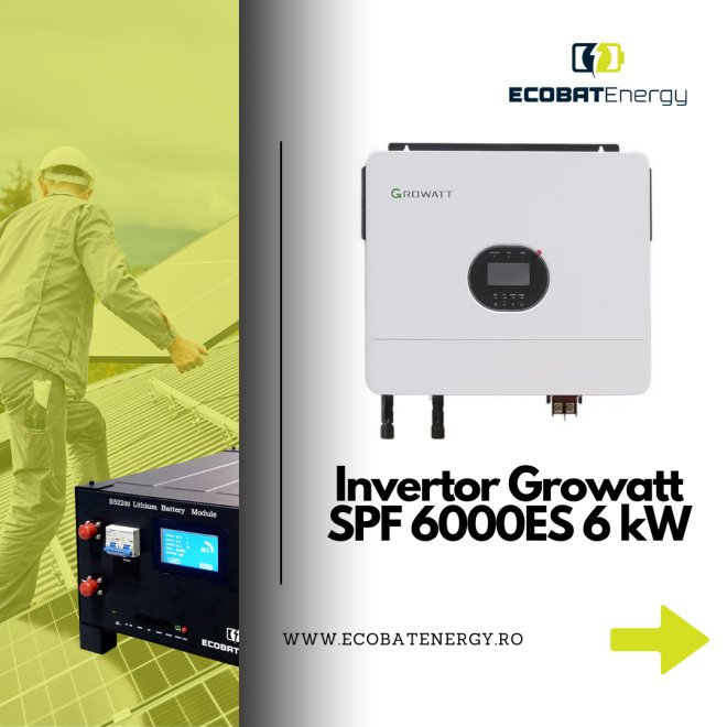 Combo Invertor Growatt SPF 6000ES 6kW + Ampleness 10.24kWh