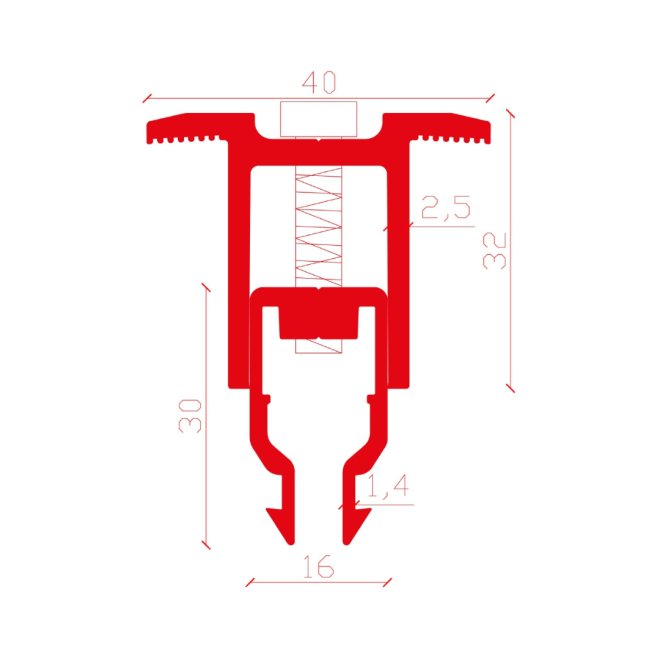 Clema capat/mijloc Mini Rail Tip R