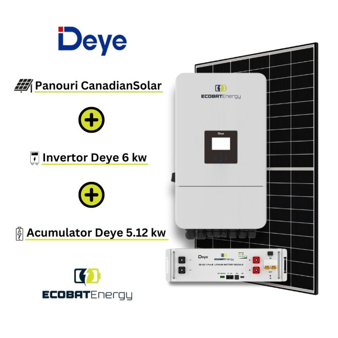 Kit Fotovoltaic Hibrid Deye 5kwp