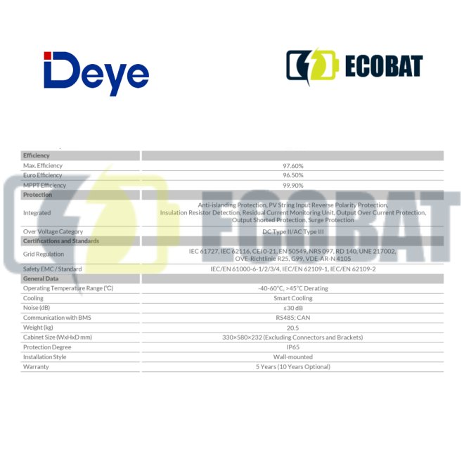 Invertor HIBRID MONOFAZAT Deye 5 kW SUN-5-SG03LP1-EU