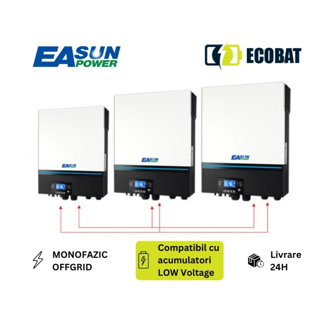 Invertor EASUN SMW 8kW Functie Paralel 48V 2xMPPT 120A