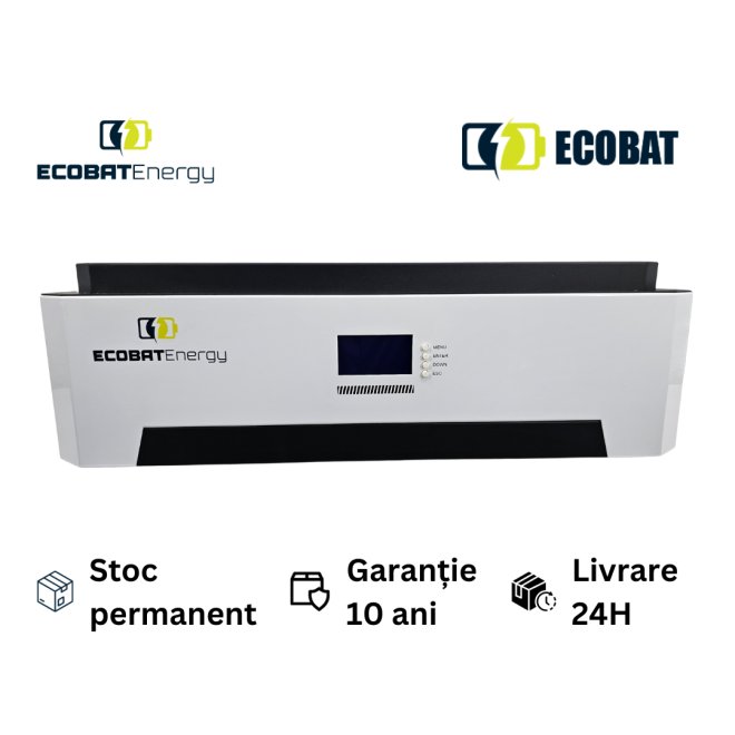 Acumulator Lifepo4 Ecobat Energy Powercube 51.2V 100Ah 5.12KWh pentru sisteme fotovoltaice
