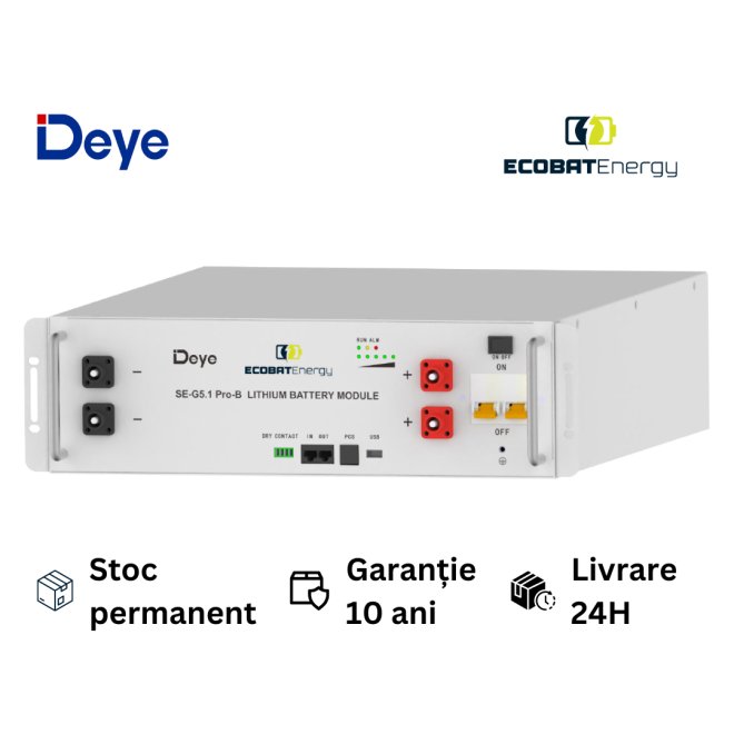 Acumulator Deye-Ecobat Energy 5.12KWH SE-G5.1 Pro-B  Lifepo4  51.2V 100Ah