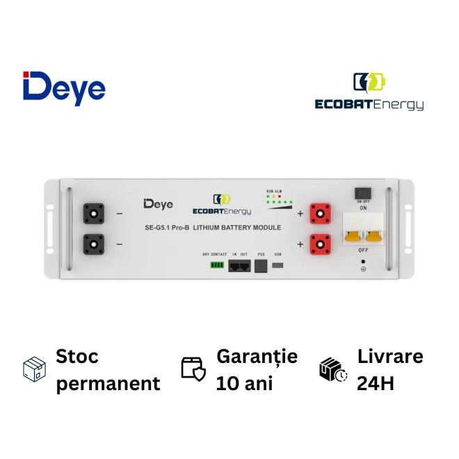 Acumulator Deye-Ecobat Energy 5.12KWH SE-G5.1 Pro-B  Lifepo4  51.2V 100Ah